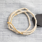 Real Ethiopian African Glass Beads 23" inches Eggshell Beige Heishi Rondelle Spacers 4mm 4.5mm about 195 beads