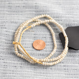 Real Ethiopian African Glass Beads 23" inches Eggshell Beige Heishi Rondelle Spacers 4mm 4.5mm about 195 beads