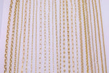 14k Gold PVD Plated Paperclip and Oval Chain Large Assortment - Tarnish Resistant Popular Style - Sold by the yard