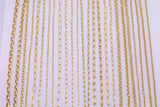 14k Gold PVD Plated Paperclip and Oval Chain Large Assortment - Tarnish Resistant Popular Style - Sold by the yard