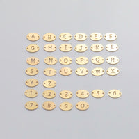Oval Letter Connectors 14K Gold Filled Made in USA - 5x8mm Alphabet Number Connector for Bracelet - Initial Charm Permanent Jewelry Supplies