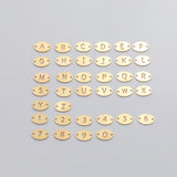 Oval Letter Connectors 14K Gold Filled Made in USA - 5x8mm Alphabet Number Connector for Bracelet - Initial Charm Permanent Jewelry Supplies