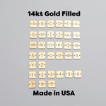 Square Letter Connectors 14K Gold Filled Made in USA - 6mm Alphabet Number Connector for Bracelet - Initial Charm Permanent Jewelry Supplies