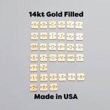 Square Letter Connectors 14K Gold Filled Made in USA - 6mm Alphabet Number Connector for Bracelet - Initial Charm Permanent Jewelry Supplies