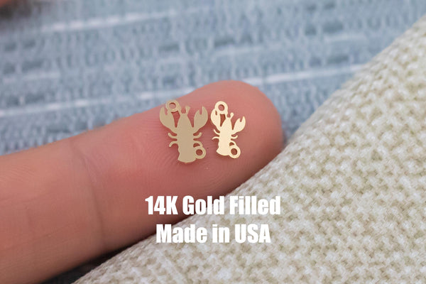 Lobster or Crawfish Connector - Tiny 14Kt Gold Filled or Sterling Silver Connectors- for Bracelet or Necklace - Permanent Jewelry Supply