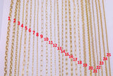 14k Gold pvd Plated Paperclip and Oval Chain Large Assortment - Tarnish Resistant Popular Style - Sold by the yard