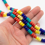 Multi-color Jade Rondelle Beads Smooth Rondelle Beads Size 5x8mm 15.5'' Strand Multicolor