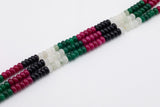 Multi-color Jade Rondelle Beads Smooth Rondelle Beads Size 5x8mm 15.5'' Strand Multicolor