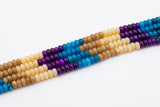 Multi-color Jade Rondelle Beads Smooth Rondelle Beads Size 5x8mm 15.5'' Strand Multicolor