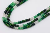 Multi-color Jade Rondelle Beads Smooth Rondelle Beads Size 5x8mm 15.5'' Strand Greens Multicolor