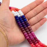 Multi-color Jade Rondelle Beads Smooth Rondelle Beads Size 5x8mm 15.5'' Strand Multicolor