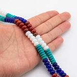 Multi-color Jade Rondelle Beads Smooth Rondelle Beads Size 5x8mm 15.5'' Strand Multicolor