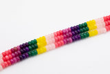 Multi-color Jade Rondelle Beads Smooth Rondelle Beads Size 5x8mm 15.5'' Strand Multicolor