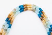 Multi-color Jade Rondelle Beads Smooth Rondelle Beads Size 5x8mm 15.5'' Strand Multicolor
