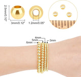 200 pieces 24K 2mm 3mm 4mm 5mm 6mm 8mm Gold Beads Brass Spacer Beads Plain Seamless 24K Gold pvd Plated Brass Beads