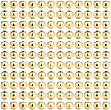 100pcs 14K Gold Solid Beads PVD Ion Plated Tarnish Resistant 3mm 4mm 5mm 6mm 8mm Gold Beads Brass Spacer Beads Seamless Gold Brass Beads
