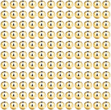 18K Gold Solid 200 pieces Beads PVD Ion Plated Tarnish Resistant 3mm 4mm 5mm 6mm 8mm Gold Brass Spacer Beads Plain Seamless Gold Brass Beads