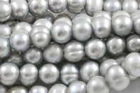 Natural 8mm Large Hole Freshwater Gray Pearl, Half strands! AAA Quality Gemstone Beads