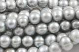 Natural 11-12mm Large Hole Freshwater Gray Pearl, Half strands! Gemstone Beads