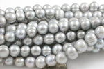 Natural 11-12mm Large Hole Freshwater Gray Pearl, Half strands! Gemstone Beads