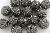 HEAVY HEMATITE Spacers - Diamond Metal Round Ball Pave -- High Quality-- 1, 5, 20 or 100 Pieces per order-- 6mm, 8mm, 10mm, 12mm, or 14mm