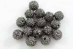 HEAVY HEMATITE Spacers - Diamond Metal Round Ball Pave -- High Quality-- 1, 5, 20 or 100 Pieces per order-- 6mm, 8mm, 10mm, 12mm, or 14mm