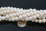 Natural 11-12mm Large Hole Freshwater Pearl, 8 Inch Strand Gemstone Beads