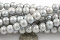 Natural 10-11mm Large Hole Freshwater Gray Pearl, 8 Inch Strand AAA Quality AAA Quality Gemstone Beads