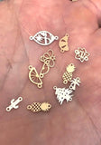 Create a CUSTOM request or logo connector - any small graphic or word- for Permanent Jewelry, sterling silver or gold filled- 5 or 10 pcs