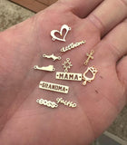 Create a CUSTOM request or logo connector - any small graphic or word- for Permanent Jewelry, sterling silver or gold filled- 5 or 10 pcs