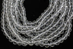 Natural Brazilian Quartz - Grade AAA - Faceted Round Beads. Full Strand. 6mm, 8mm, or 10mm beads. Gemstone Beads