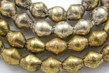 Authentic Ethiopian Brass Beads, Bicone 6mm, Full 31 inch long strands. 31"