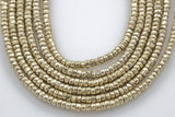 Natural Ethiopian African Brass Beads, Rondelle 1.5-2.0mm 24 inch long strands. Gemstone Beads