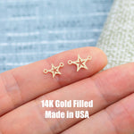 Starfish star fish Connector Permanent Jewelry Connector- Intricate Detail - 14kt gold filled or Sterling Silver - Made in the USA - Custom