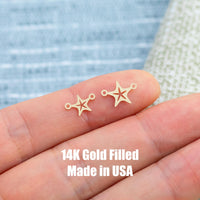 Starfish star fish Connector Permanent Jewelry Connector- Intricate Detail - 14kt gold filled or Sterling Silver - Made in the USA - Custom