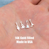 Guitar Music Connector Permanent Jewelry Connector- Intricate Detail - 14kt gold filled or Sterling Silver - Made in the USA - Custom