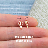 Hot Air Balloon Connector Permanent Jewelry Connector- Intricate Detail - 14kt gold filled or Sterling Silver - Made in the USA - Custom