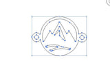 Mountain Ranges Disc, Mountain Peak Permanent Jewelry Connector- Intricate Detail - 14kt gold filled or Sterling Silver - Made in the USA