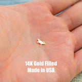Seagull Sea Gull Bird Connector Permanent Jewelry Connector- Intricate Detail - 14kt gold filled or Sterling Silver - Made in the USA