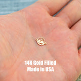 Mountain Scene Round Connnector Permanent Jewelry Connector- Intricate Detail - 14kt gold filled or Sterling Silver - Made in the USA