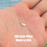 Mountain Scene Round Connnector Permanent Jewelry Connector- Intricate Detail - 14kt gold filled or Sterling Silver - Made in the USA