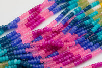 Multi-color Jade Rondelle Beads Smooth Rondelle Beads Size 5x8mm 15.5'' Strand Multicolor