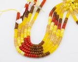 Multi-color Jade Rondelle Beads Smooth Rondelle Beads Size 5x8mm 15.5'' Strand Multicolor Tans Browns Autumn Winder Colors