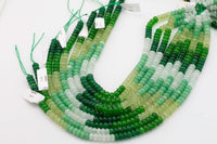 Multi-color Jade Rondelle Beads Smooth Rondelle Beads Size 5x8mm 15.5'' Strand Multicolor Greens