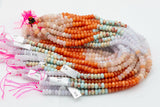 Multi-color Jade Rondelle Beads Smooth Rondelle Beads Size 5x8mm 15.5'' Strand Multicolor Oranges African Opal