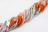 Multi-color Jade Rondelle Beads Smooth Rondelle Beads Size 5x8mm 15.5'' Strand Multicolor Oranges African Opal