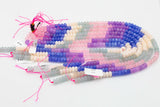 Multi-color Jade Rondelle Beads Smooth Rondelle Beads Size 5x8mm 15.5'' Strand Multicolor Light Pastels