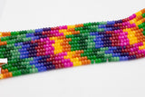 Multi-color Jade Rondelle Beads Smooth Rondelle Beads Size 5x8mm 15.5'' Strand Multicolor Rainbow