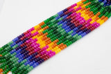 Multi-color Jade Rondelle Beads Smooth Rondelle Beads Size 5x8mm 15.5'' Strand Multicolor Rainbow