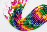 Multi-color Jade Rondelle Beads Smooth Rondelle Beads Size 5x8mm 15.5'' Strand Multicolor Rainbow